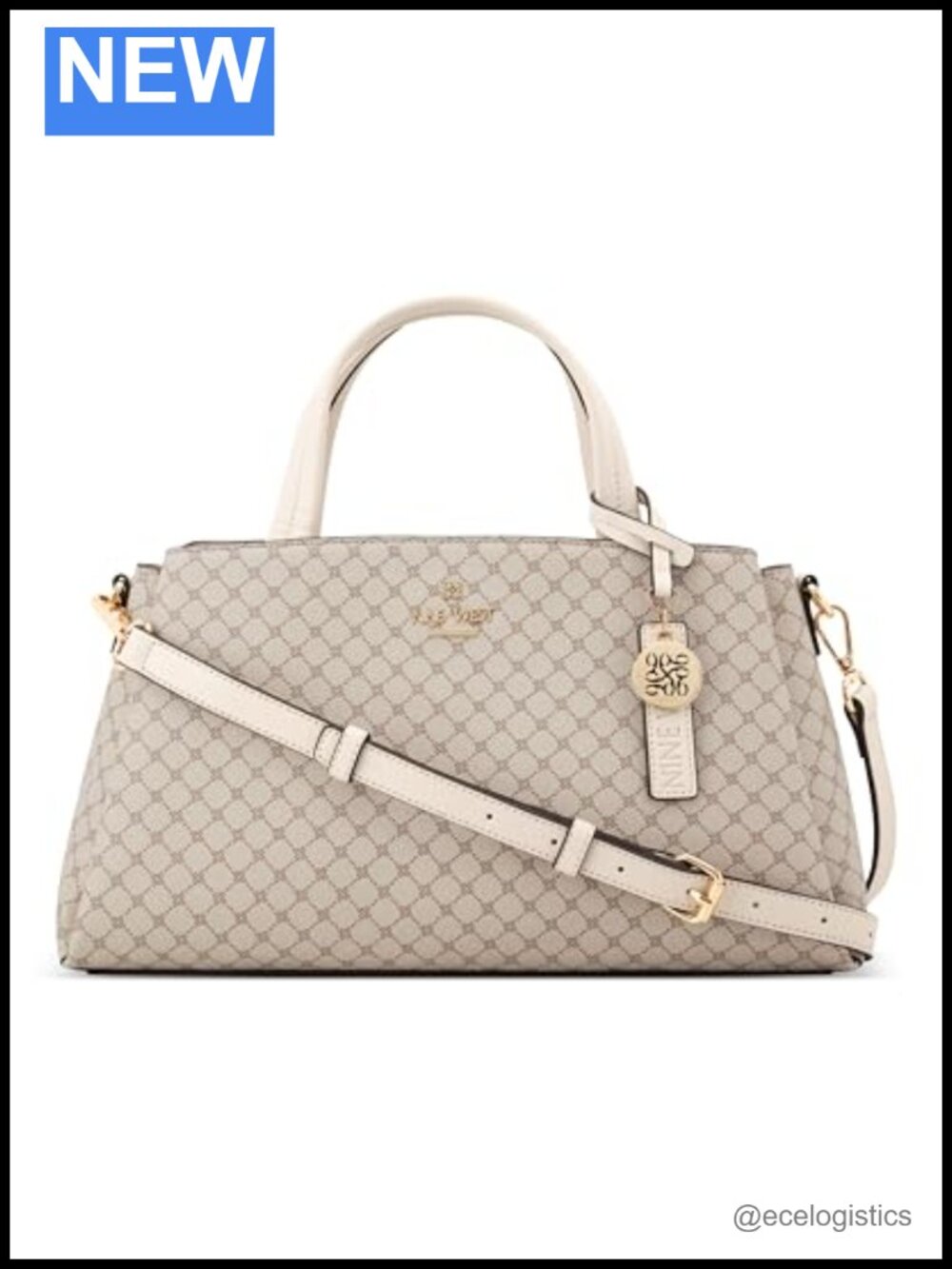 Faux Leather Satchel - Top Handle Adjustable Crossbody Zipper 3 Compartments